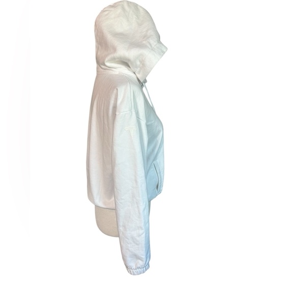 Tesla White Hooded Cropped Sweatshirt - Picture 6 of 7